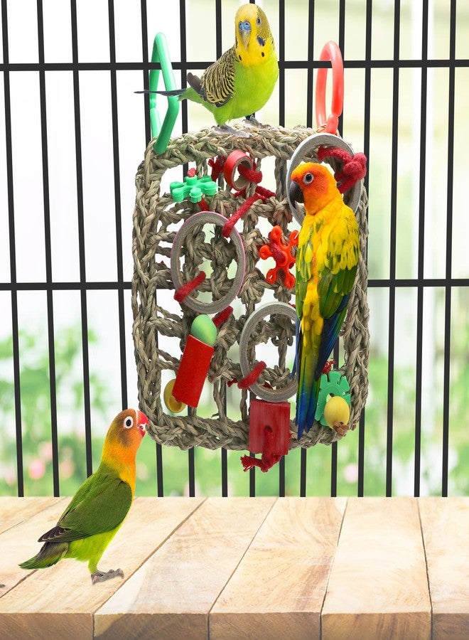 Litewoo Bird Climbing Net Straw Braid Rope Net Hammock Ladder Bird Toy Rope Hanging Foraging Wall (18X24cm/7X9.4 inch) … - Image 4